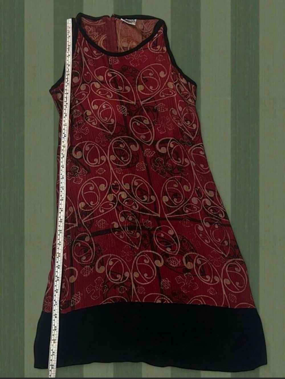 Vintage Y2K Pardi Burgundy Abstract Mini Dress 🍂